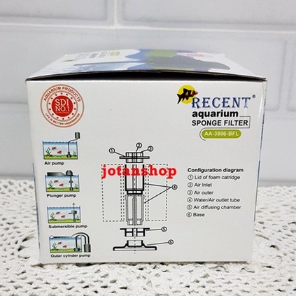 RECENT AA 3806 BFL Sponge Filter Bio Foam Biofoam MEDIUM Breeding Aquarium Aquascape