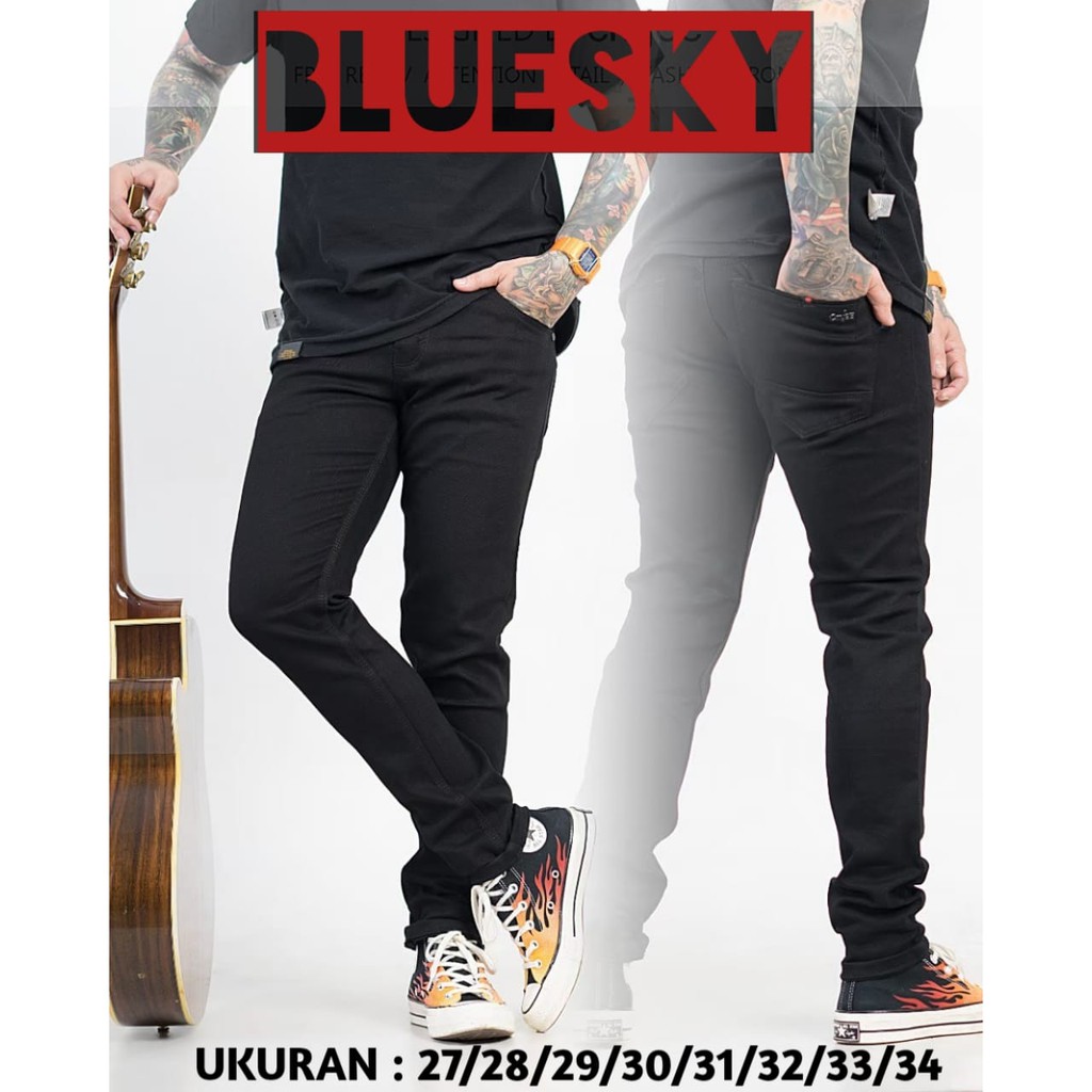 Celana panjang pria denim-skiny hitam Naomi pensil strech melar model slim fit ORI fiftyone denim