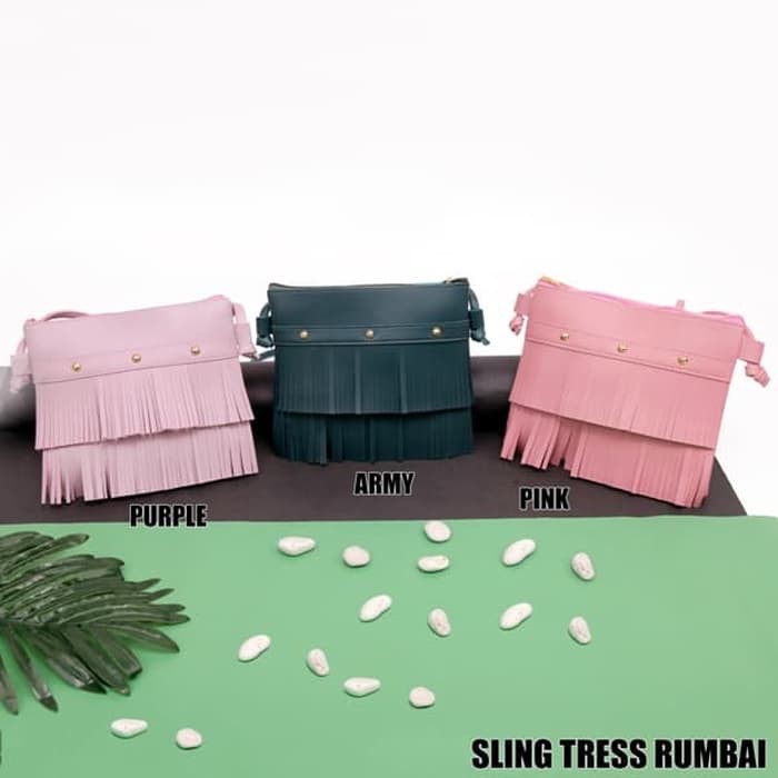 TAS WANITA MINISO TRESS RUMBAI - ARMY