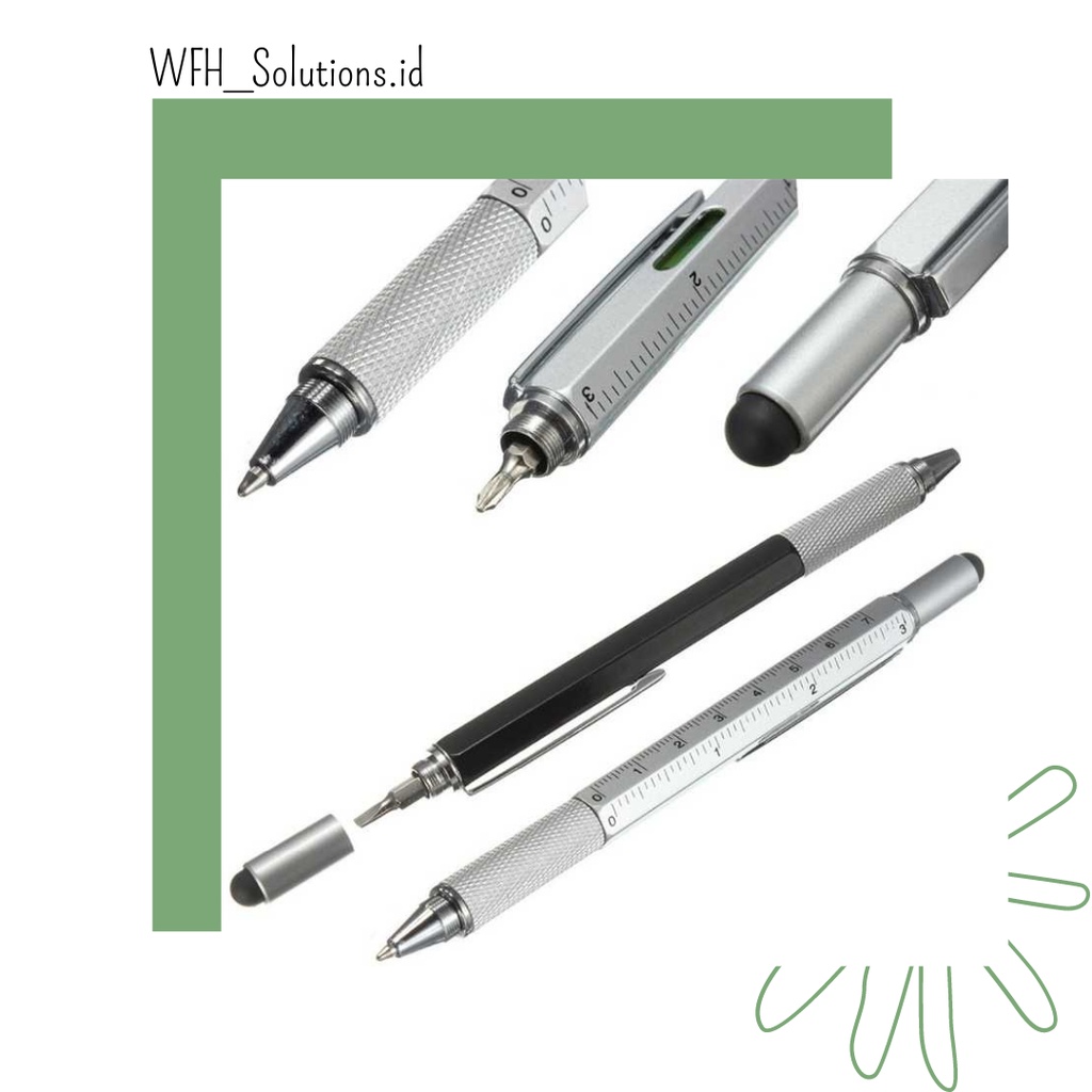 

[Bisa Bayar di Tempat] Taffware Pena Multifungsi Stylus + Penggaris + Level + Obeng