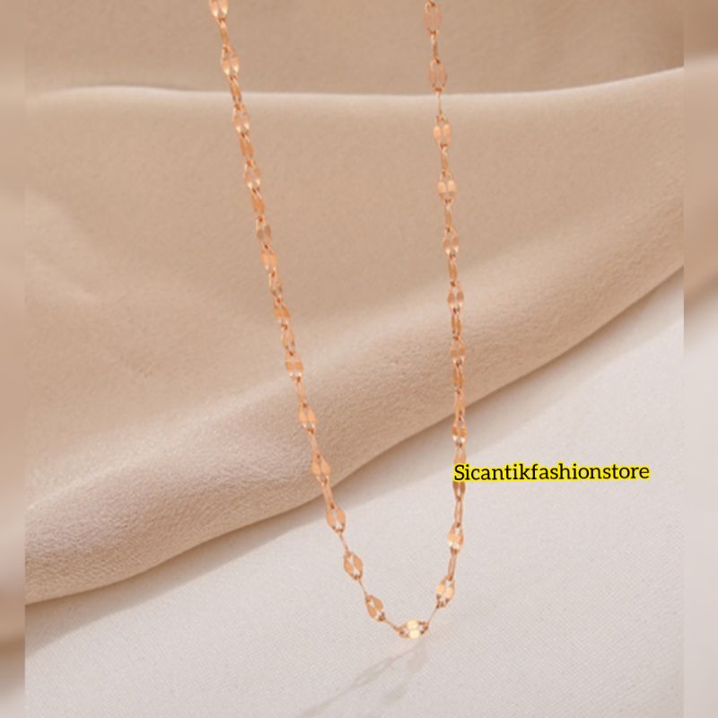 Kalung Wanita Pria Titanium Model Pecah Kopi Rose Gold Terlaris Anti Karat selamanya Kalung Wanita Pecah kopi Rose Gold Fashion Wanita PriaTerbaru Terlaris Mewah Kekinian