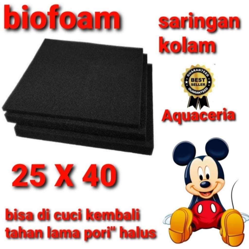 filter saringan kolam/aquarium biofoam 25x40