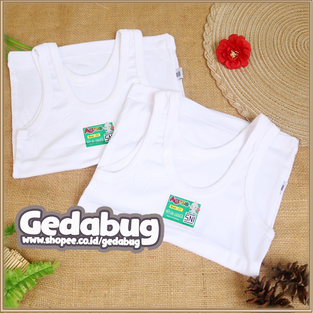 3 Pcs - Singlet kaos dalam Anak AGREE Kids ST 04 | Singlet anak polos bahan berkualitas | Gedabug