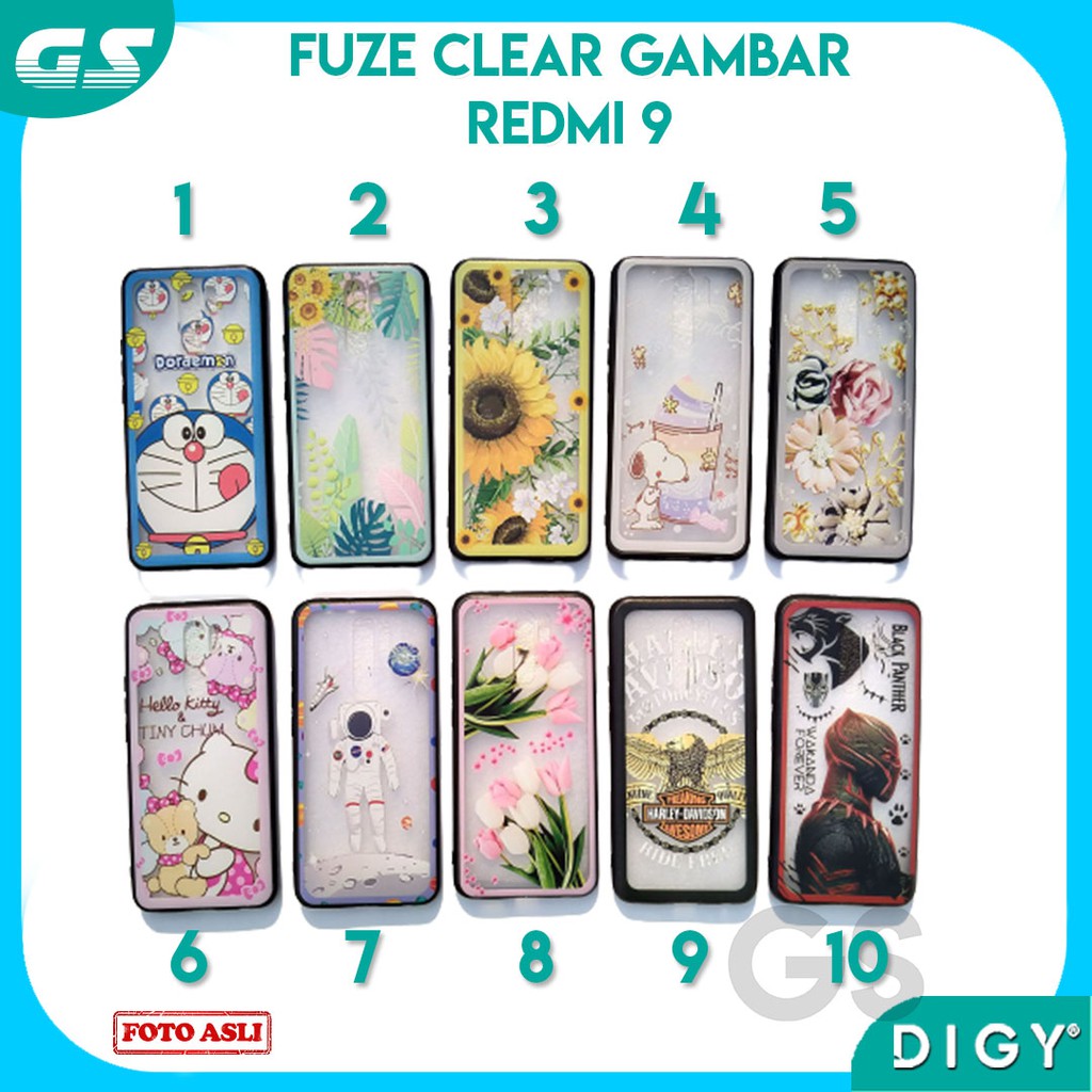 Casing Import REDMI 9  9A  10X  NOTE 9  8 / 8A  NOTE 8  NOTE 8 PRO  S2 Case Fuze Clear Gambar Karakter Kartun Astronot