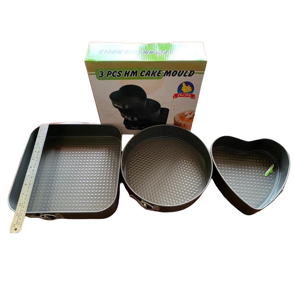 [DEASTORE] LOYANG KUE / CETAKAN KUE ANTI LENGKET SET 3 IN 1 / SET TEFLON CAKE PAN MOLD 3 IN 1