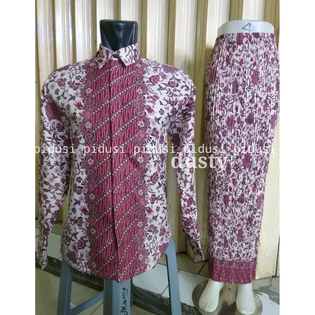 promo set sarimbit batik couple / set  kemeja rok batik couple