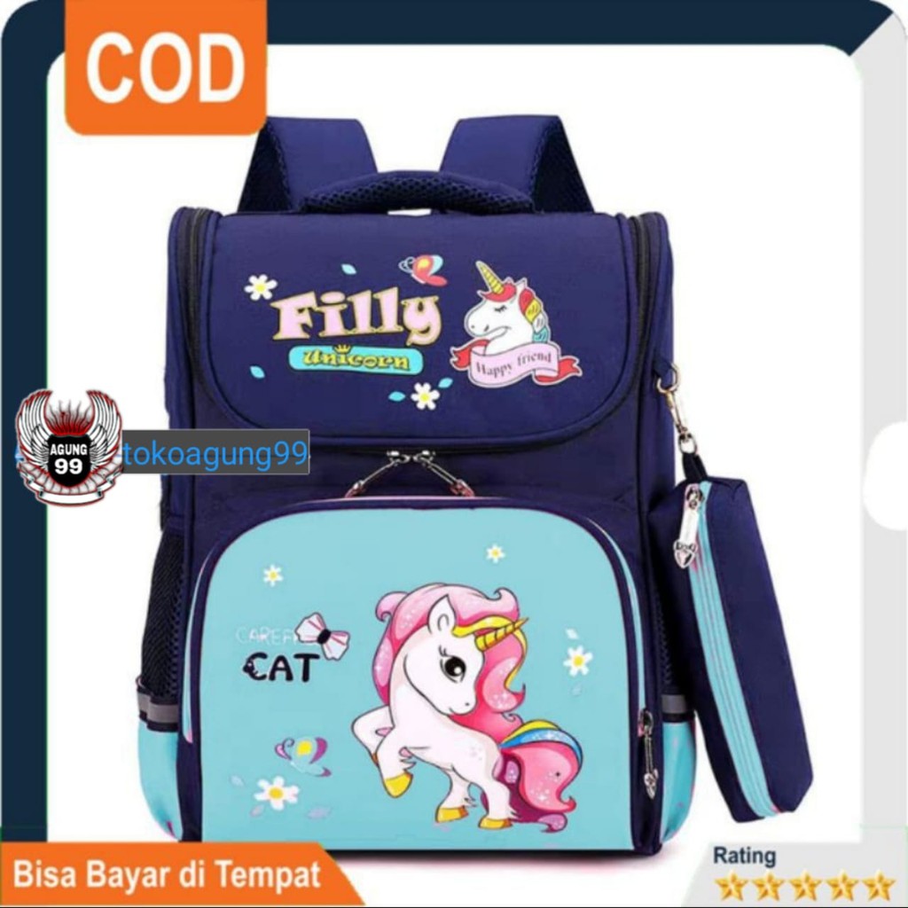 Tas sekolah anak perempuan Filly UNICORN / Ransel anak perempuan / tas cewek / tas ngaji/