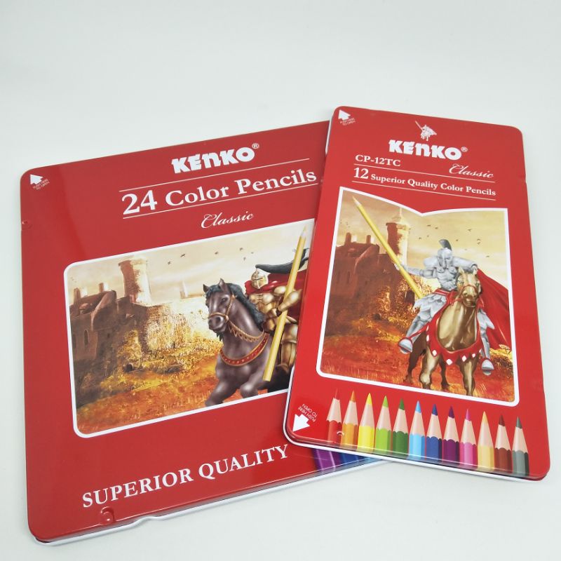 Pensil warna Superior Quality KENKO Kaleng / Tin isi 12 / 24-1