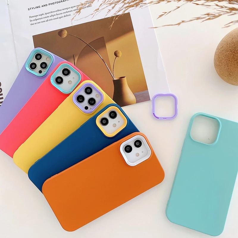 Soft Case Silikon Warna Permen Macaron Untuk IPhone 13 12 11 Pro Max X XR 7 8 Plus