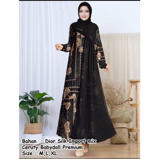 GAMIS DIOR BAHAN DIOR  SILK  IMPORT MIX CERUTY