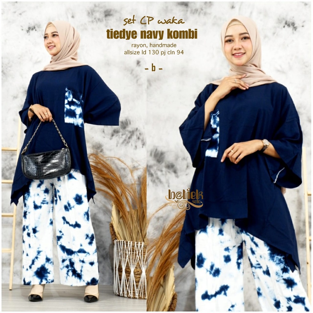 Set cp waka tiedye navy combi