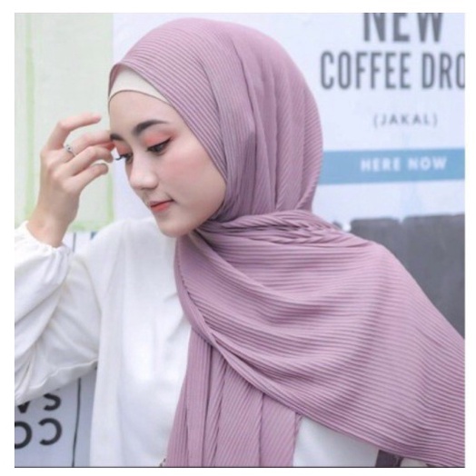 PASHMINA PLISKET BAHAN CERUTY BABY DOLL  FULL PREMIUM TANPA GARIS TENGAH BISA COD