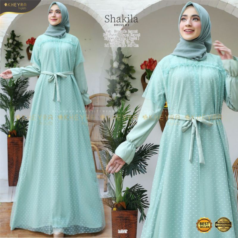 NURAINI MAXI DRESS IMPORT | Gamis Muslim Murah Perempuan BROKAT TILE Cantik RENDA IMPORT TERBARU Jas