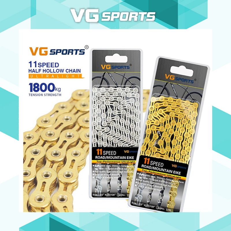 Rantai 11 Speed Hollow VGSport VG Sport Gold Chain Sepeda Lipat MTB Roadbike 11s 11 Speed Not YBN