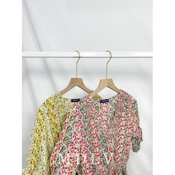 MDLV ~ 12344# Sydney Asymmetric Tiered Dress Long Dress Flower Layer Dress Korea Look Fashion import