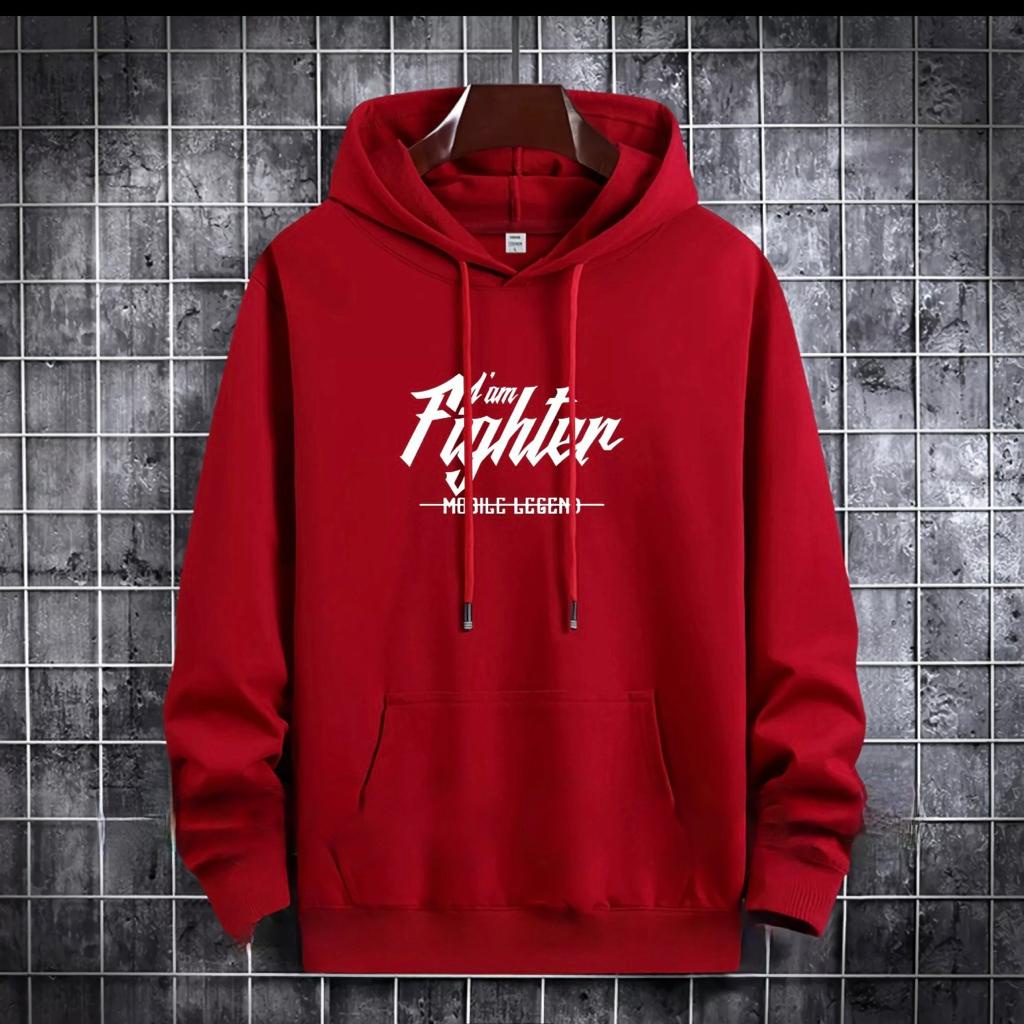 SWEATER HOODIE TULISAN IM FIGHTER / HOODIE MURAH TERLARIS / HOODIE POLOS / HOODIE PRIA DAN WANITA / UNISEX