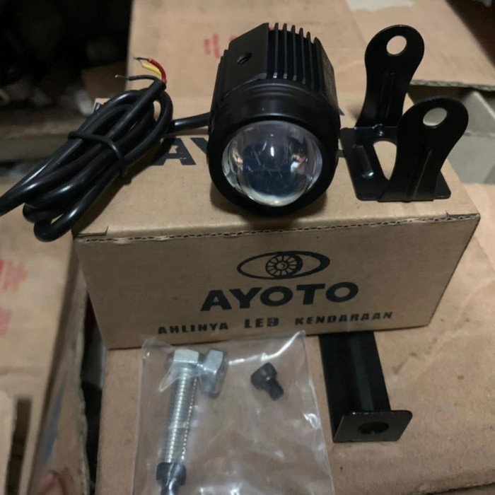 ✔TERATAS 1 Buah lampu penerangan Tembak LED Motor & Mobil AYOTO 18W HI LO AC & DC