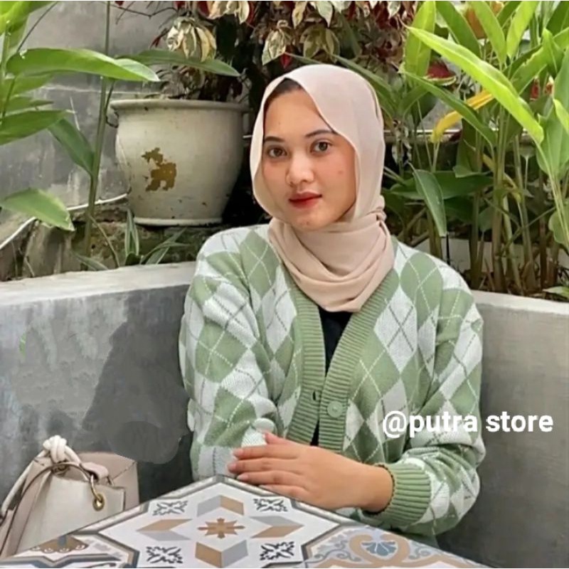 Cardigan Runbust/belah ketupat premium