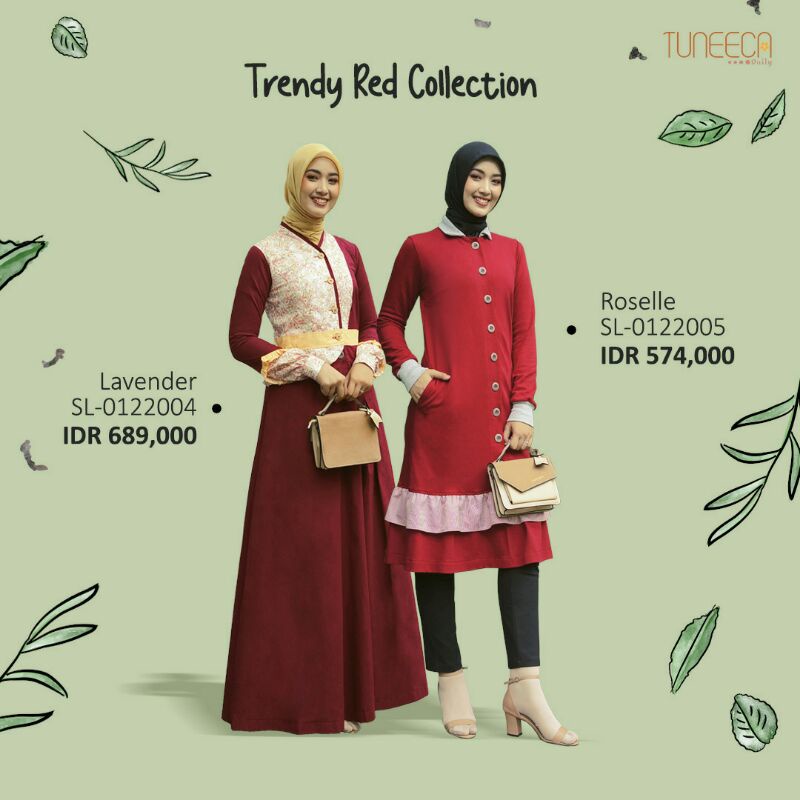 Gamis Tuneeca Trendy Red Simply Look