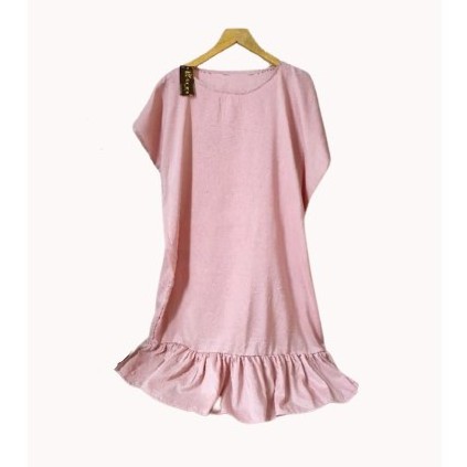 Daster harian jumbo jersey polos model rempel