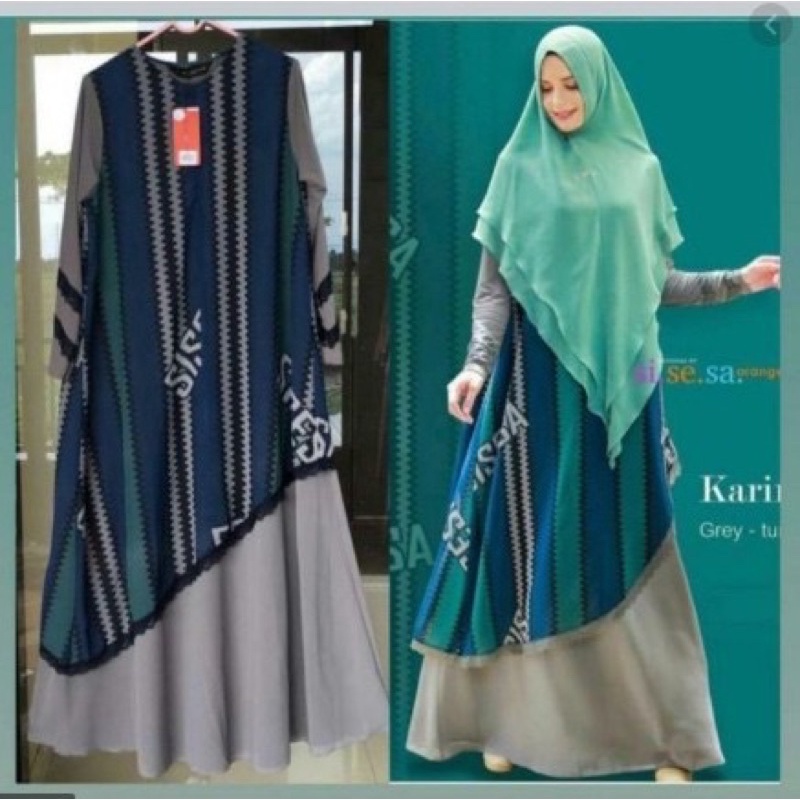 Dress Karimah Grey Turquoise SiSeSa
