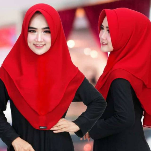 Jilbab/Khimar alika original 2 layer pet antem instan/ jilbab 2 layer mini termurah