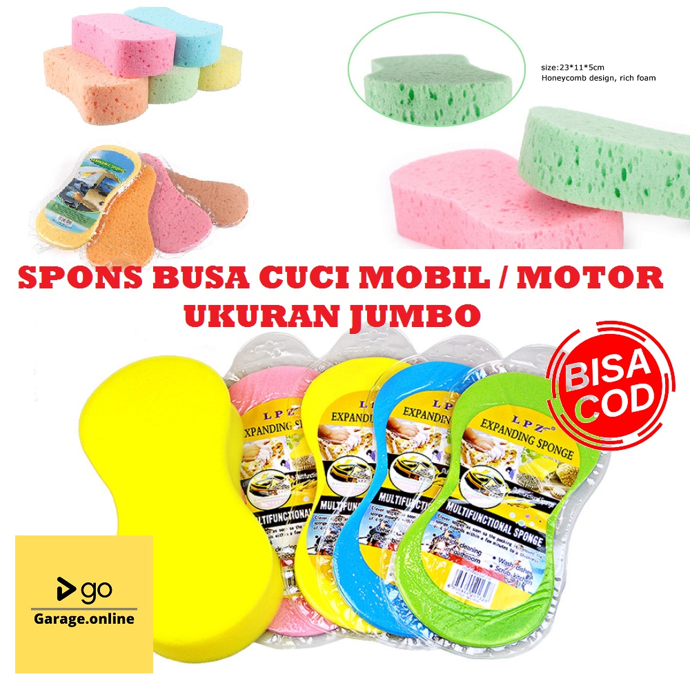 SPONGE / SPONS BUSA CUCI MOBIL MOTOR UKURAN JUMBO BESAR TRUK, KAMAR MANDI, KACA, PIRING BUSA FOAM WASH WARNA RANDOM