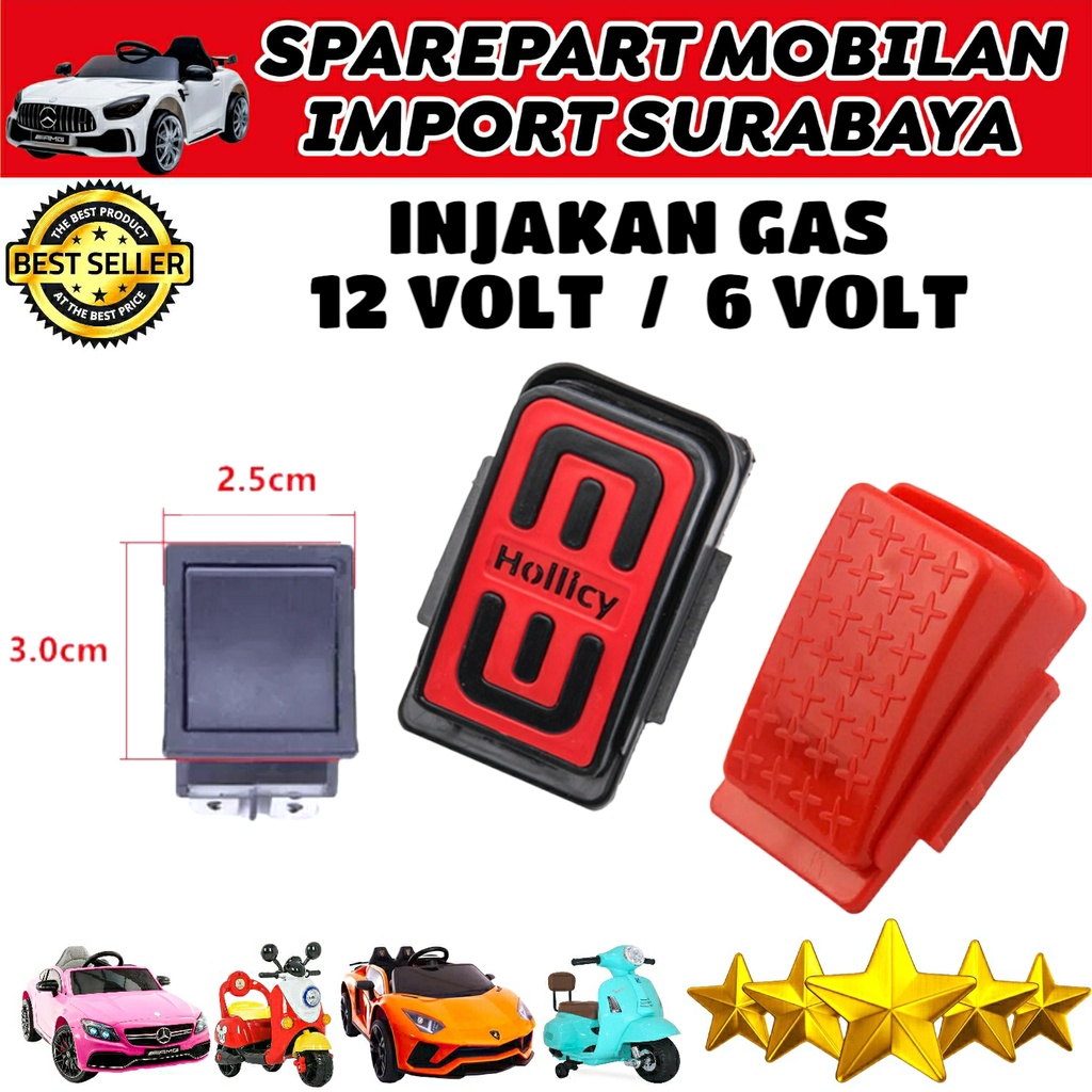 INJAKAN MOTOR MOTORAN ANAK MOBILAN AKI ANAK 12 VOLT 6 VOLT TOMBOL INJAK GAS RIDE ON CAR RC PLIKO PMB