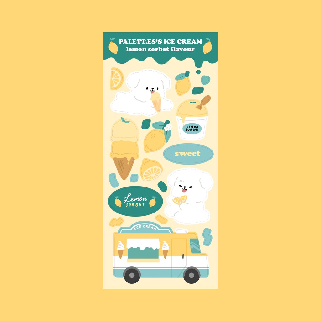 

[LAST STOCK] Palett.es Ice Cream Series: Lemon Sorbet Sticker Sheet
