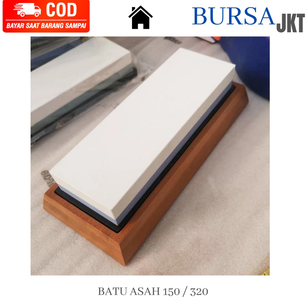 BATU ASAH PISAU 2 SISI GRID NON SLIP KASAR DAN HALUS UKURAN 150 &amp; 320