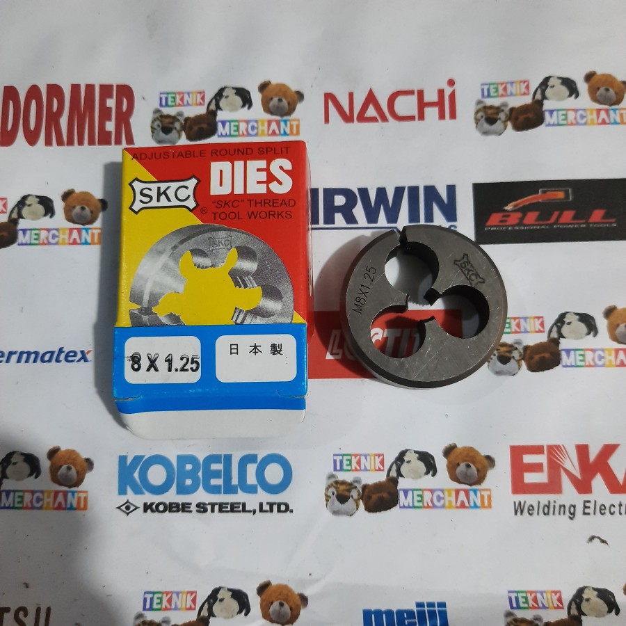 Snei 8x1.25 snai round dies senai pembuat ulir drat luar skc 8 x 1,25
