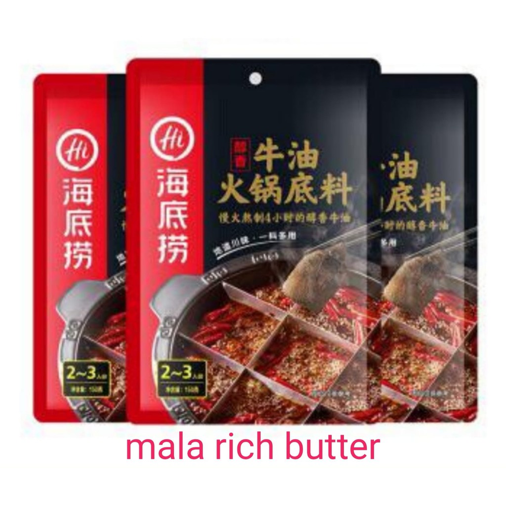 

Haidilao Bumbu instant (Spicy Rich Butter) Mala Flavour