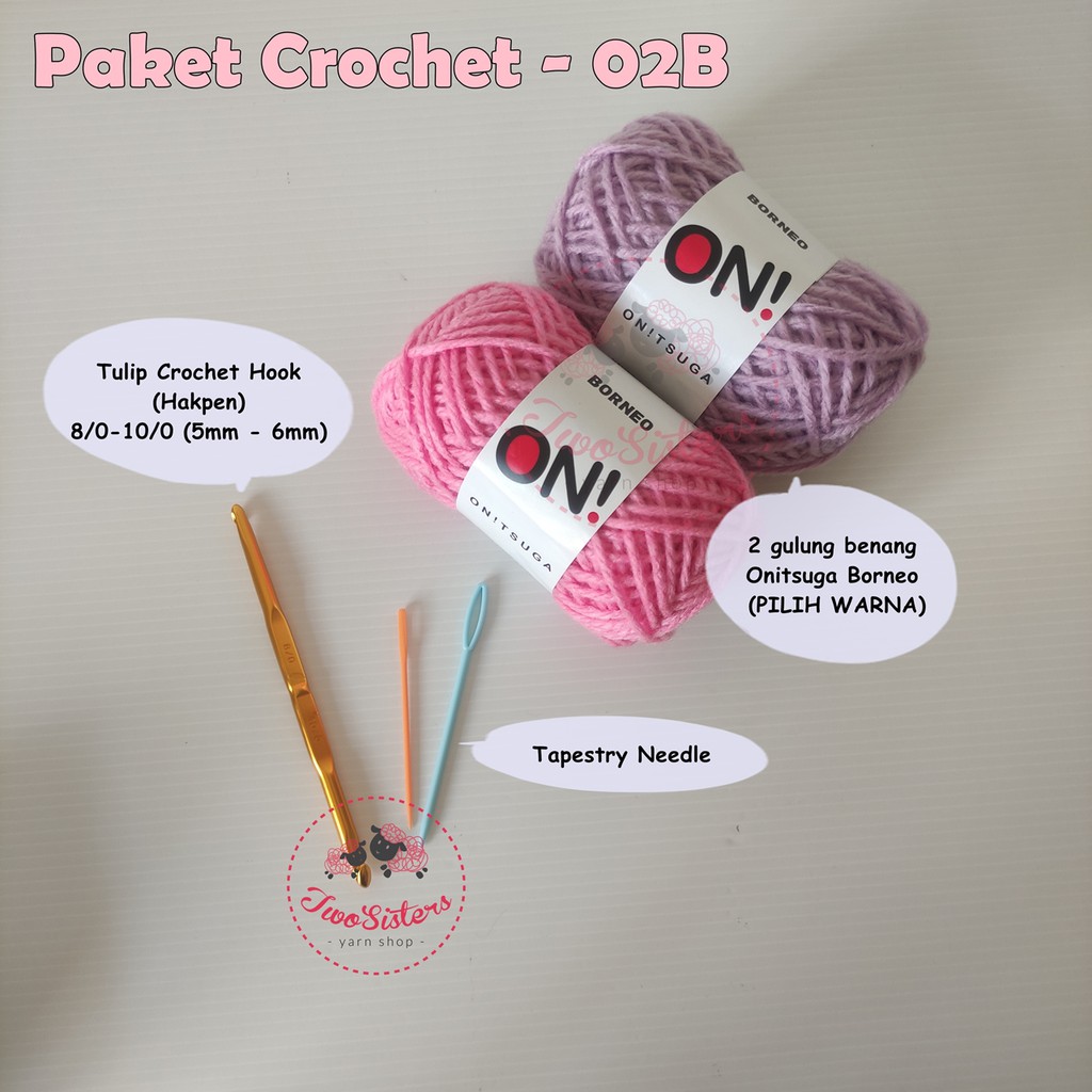 Paket Rajut Pemula/ Merajut Pemula/ Perajut Pemula - Crochet 02B
