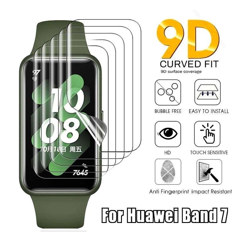 Pelindung Layar Anti Gores 9D Curved HD Hydrogel Film TPU Untuk Huawei Band 7