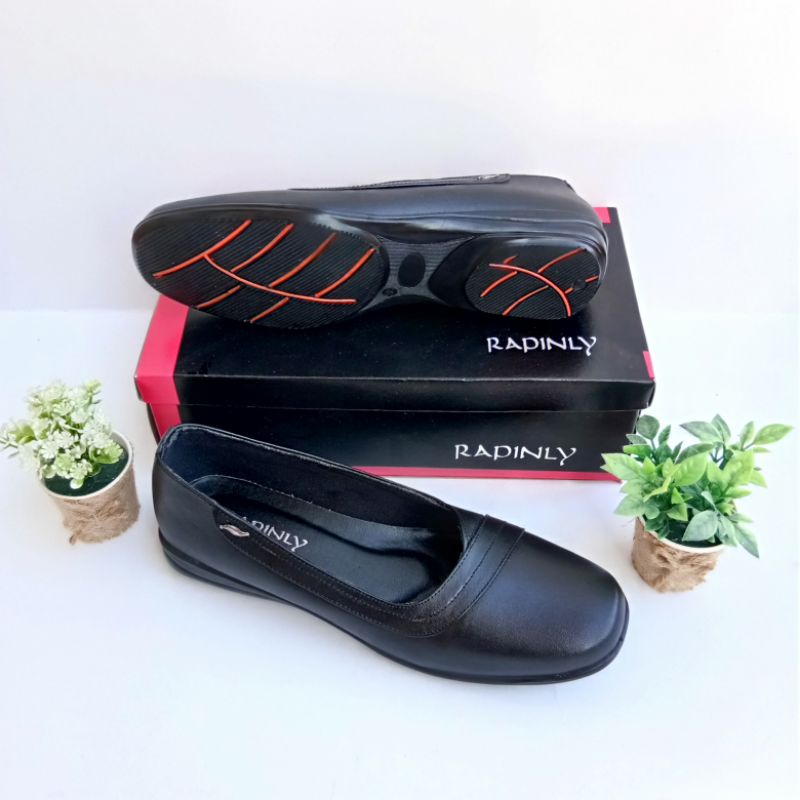 Sepatu Kerja Flat shoes Wanita Kulit Asli