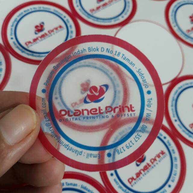 

Promo cetak sticker vinyl transparan a3+ (32x48) plus cutting