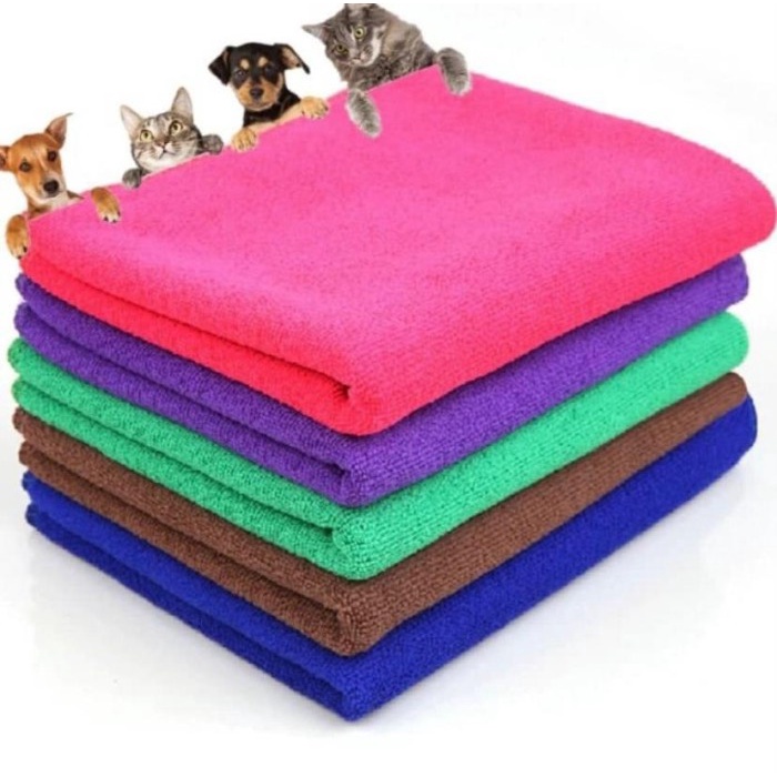 Handuk anjing kucing towel grooming 30 cm x 77 cm microfiber besar anduk mandi dog cat pet