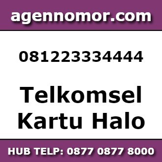 kartu perdana halo telkomsel nomor cantik 08 1 22 333 4444