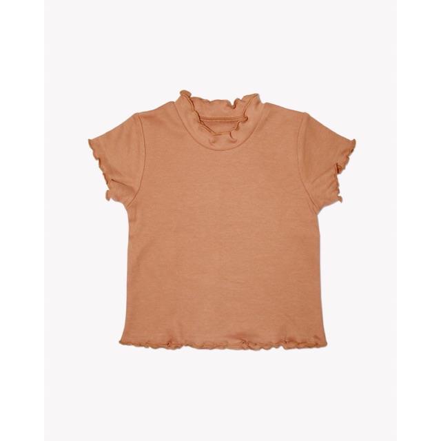 Cotton Cub Ruffle Shirt -Kaos Polos Anak Bayi Balita Toddler Organic Cotton-Brick