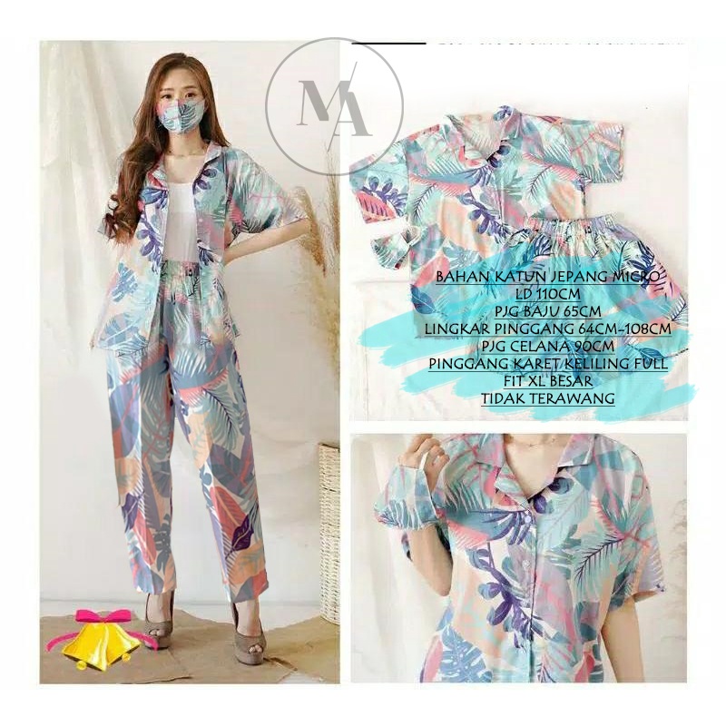DAILY SET RAYON tiedye- HOMEY SET FIT Xl - PAJAMA SET RAYON -  PIYAMA RAYON MA-downy