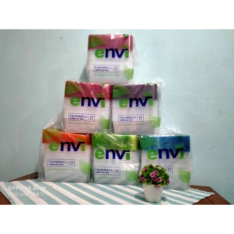 grosir kotak bekal thinwall warna 3000 ml