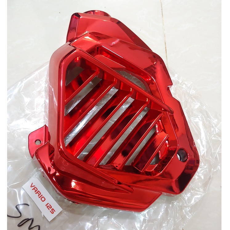 Cover Tutup Radiator Vario 125 Old Merah Chrome Anti Buram