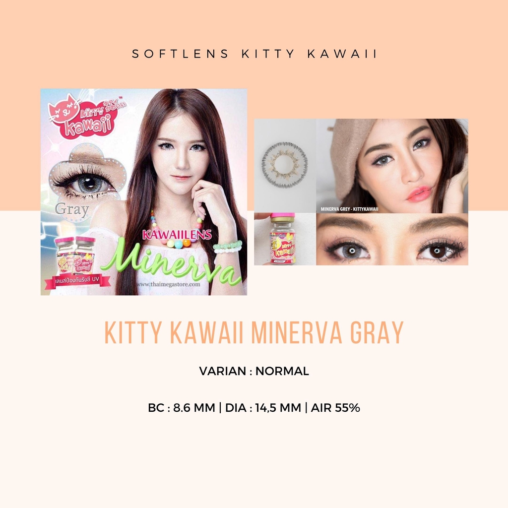 SOFTLENS KITTY KAWAII MINERVA GREY -NORMAL / SOFTLENS MATA / LENSA MATA