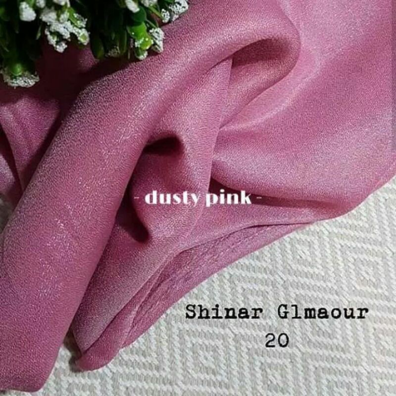 jlibab segiempat gliter dusty pink
