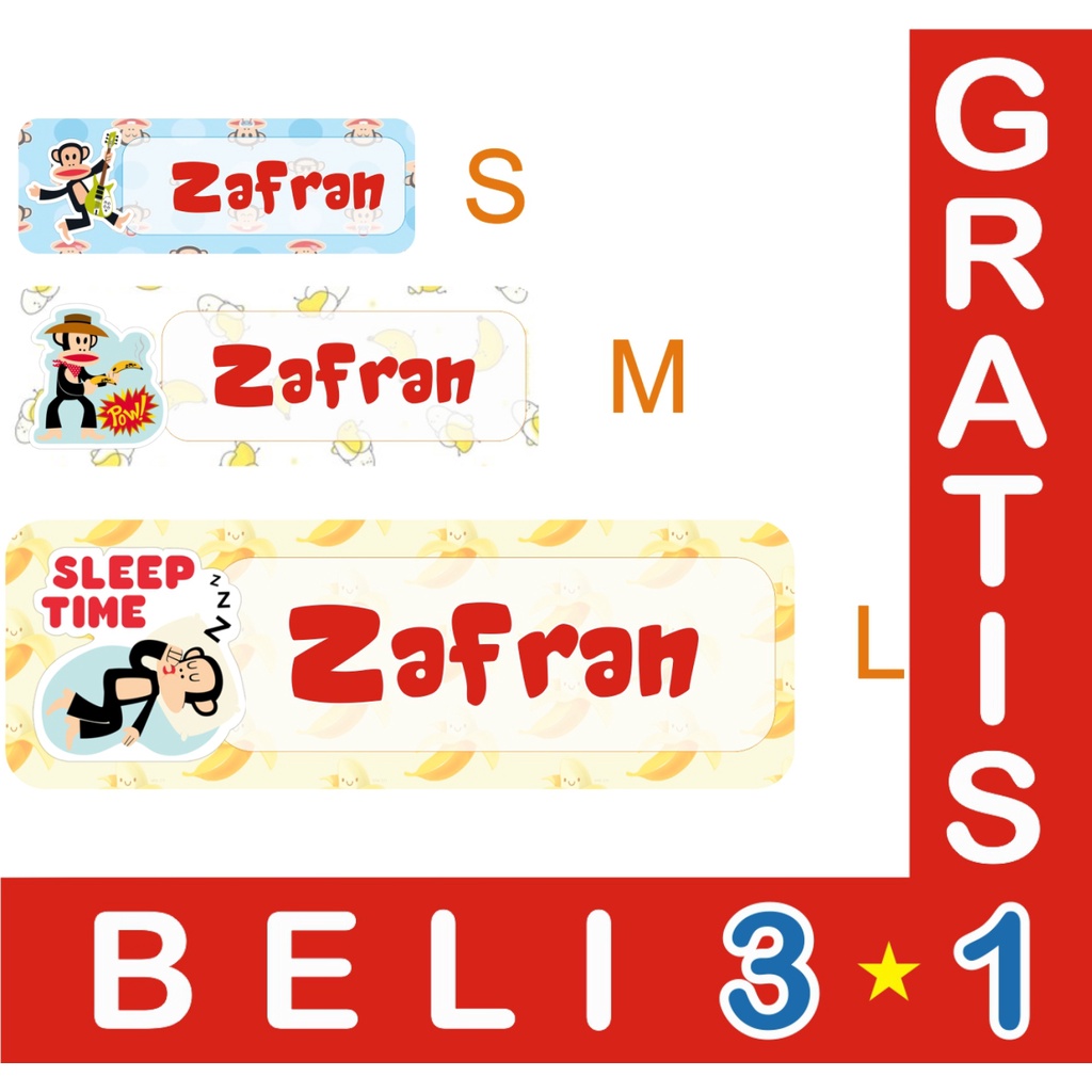 

STIKER LABEL NAMA WATERPROOF BASIC PAUL FRANK