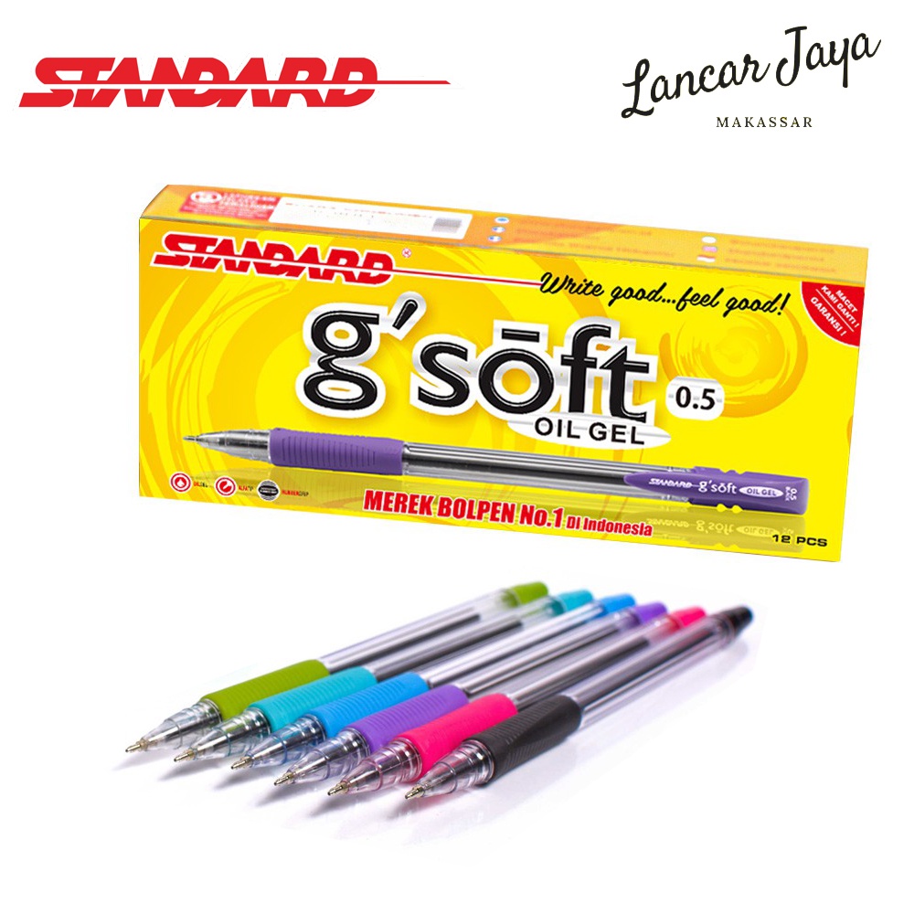 

[ 1 BOX / 12 PCS ] Pulpen Pena Pen G'Soft GSoft Standard 0.5 mm