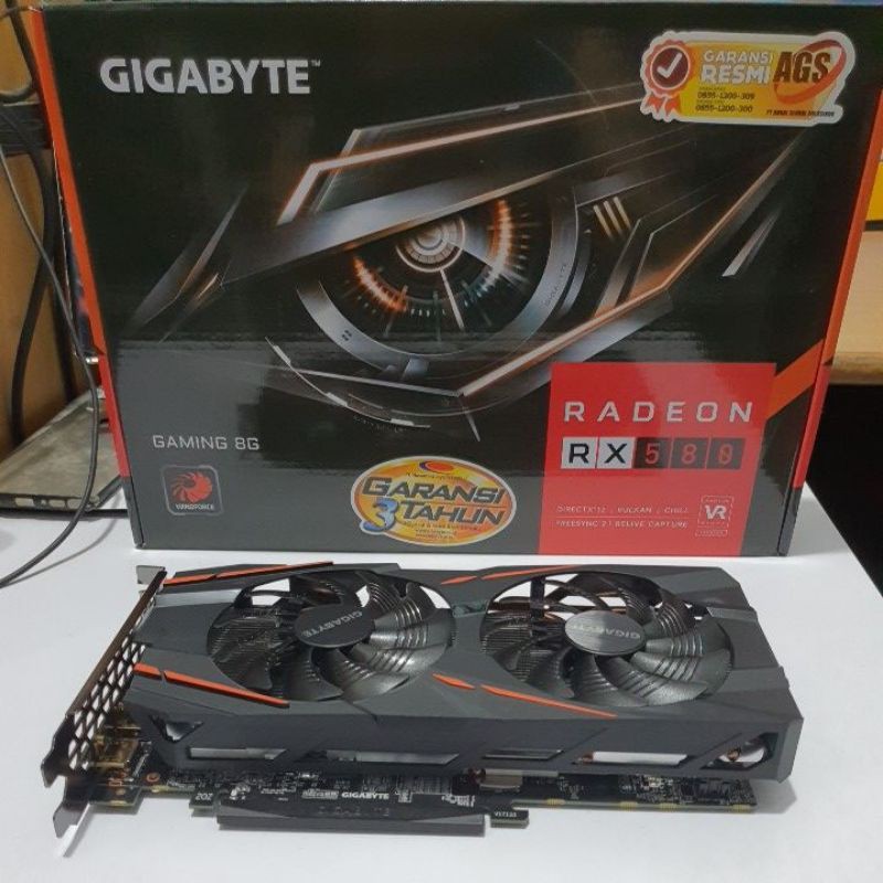 VGA CARD Gigabyte Radeon RX580 gaming 8GB GDDR5 256BIT 2 FANS