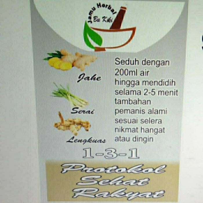 

jamu herbal rempah 131 bubuk Bu kiki tidak pake gula 500 gram free ong - jahe (BERKUALITAS)