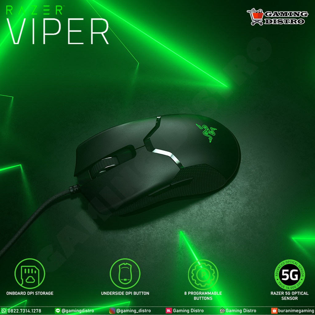 Mouse Gaming Razer Viper Chroma Ambidextrous - Razer Viper Chroma