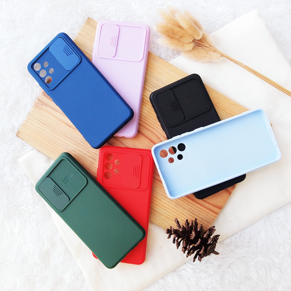 SOFTCASE SLIDE CAMERA SAMSUNG A31 A12 A51 A52 A72 A01 A01 CORE A02 A02S A20S A32 CASE LENS COVER POLOS